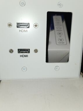 White Electronics Panel with Dual HDMI Ports